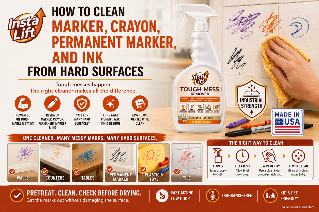 How to Clean Marker, Crayon, and Ink from Hard Surfaces