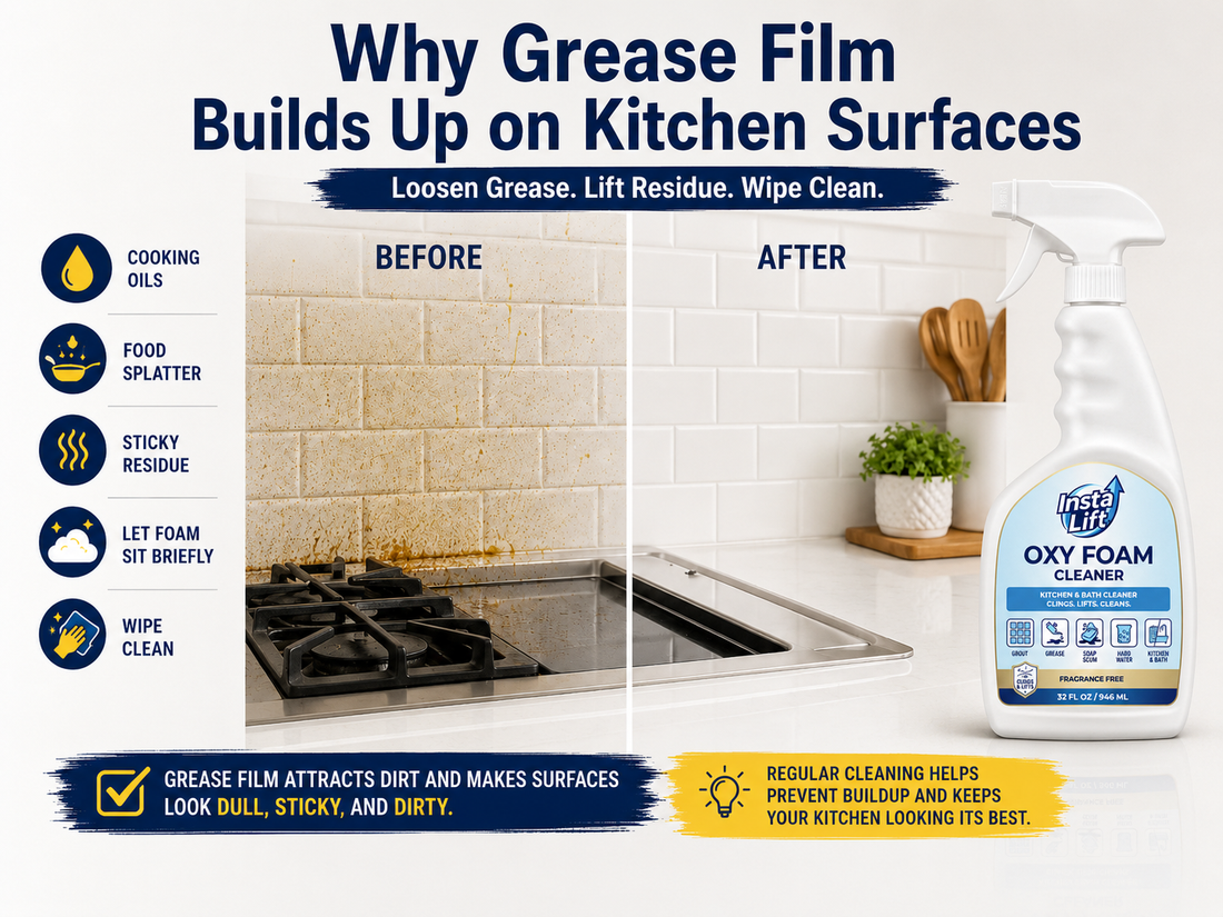 Why Grease Film Builds Up on Kitchen Surfaces