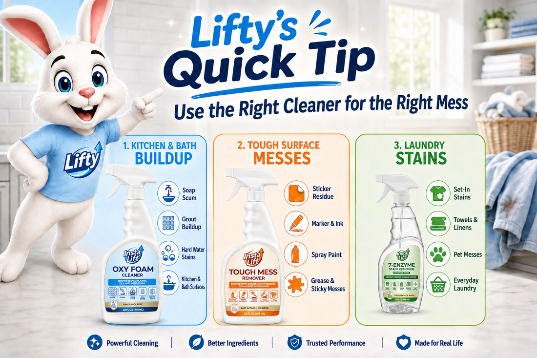 Lifty’s Quick Tip: Use the Right Cleaner for the Right Mess