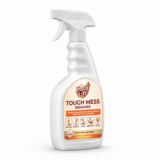 Insta Lift Tough Mess Remover spray bottle on a white background